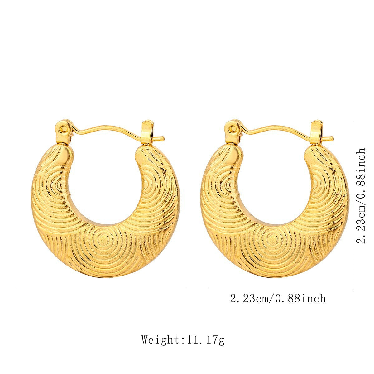 Orecchini da donna placcati in acciaio inossidabile a cuore geometrico elegante