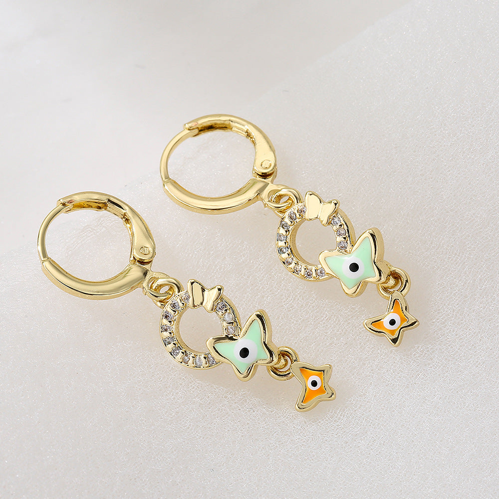 Minimalist Geometric Copper Earrings with 18K Gold Plating for Women