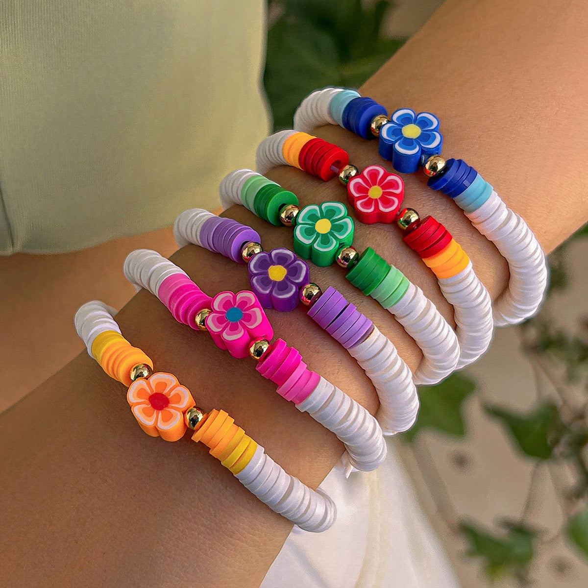 Bohemian Vintage Floral Plated Resin Bracelet for Women