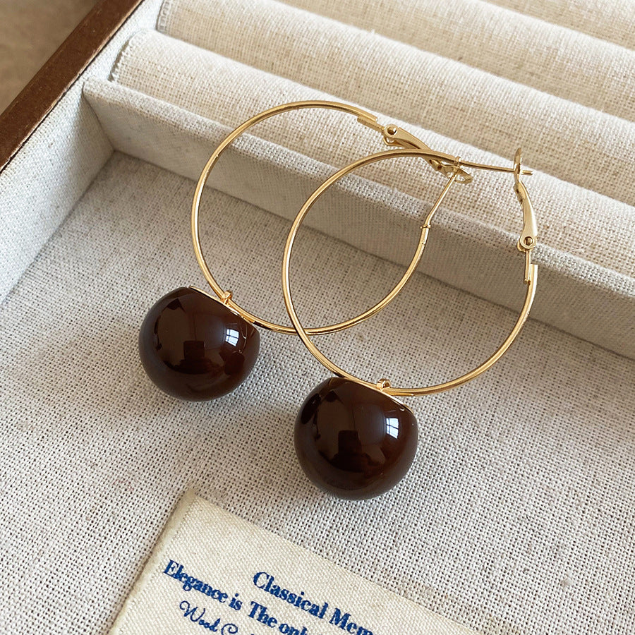Orecchini a perno tondi in resina minimalista con perni in argento 925 da donna — Gioielli per l'orecchio geometrici, alla moda, da ufficio, versatili per tutti i giorni, leggeri e di lusso