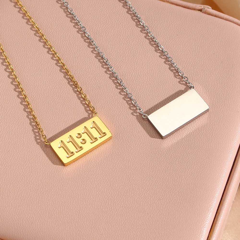 Minimalist Stainless Steel 18K Gold Plated Letter and Number Pendant Necklace for Women