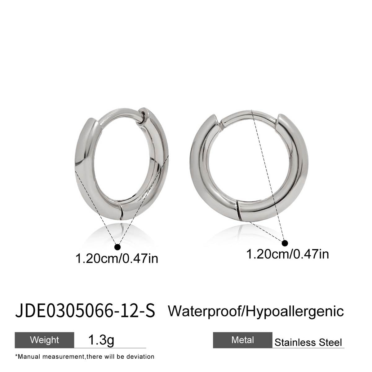 Orecchini a Cerchio Minimalisti Geometrici da Donna in Acciaio Inossidabile con Finitura Placcata e Ganci in Acciaio al Titanio Ipoallergenici
