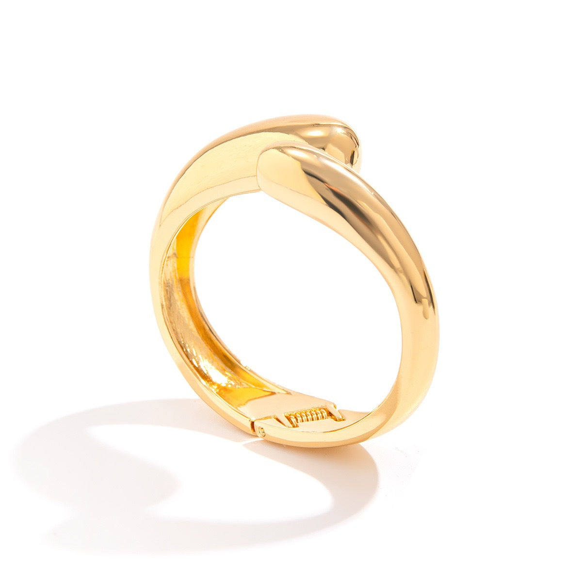 Fashion Polished Plated Geometric Teardrop Cuff Bracelet for Women