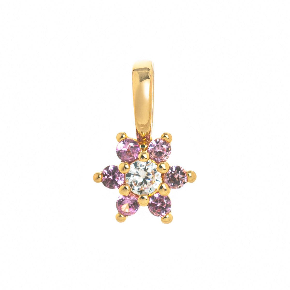 Minimalist Geometric Square Brass Pendant with Gemstone and Cubic Zirconia Inlay DIY Charm Bar Necklace for Women