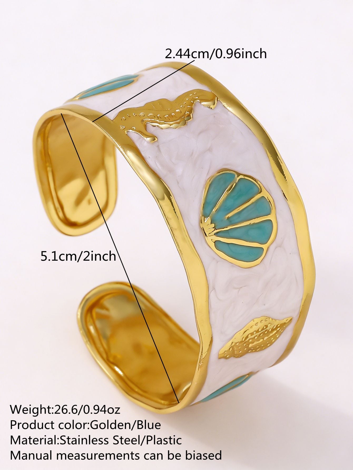 Elegante Pulsera Abierta de Lujo Floral con Esmalte de Aceite de Acero Inoxidable y Titanio con Cereza