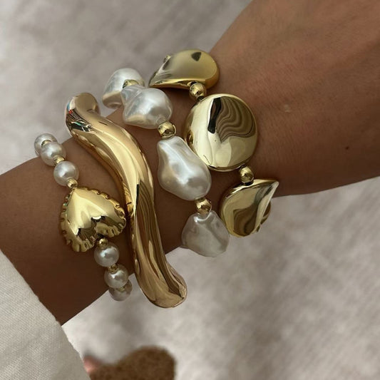 Fashion Geometric Round Acrylic Beaded Bracelet for Women