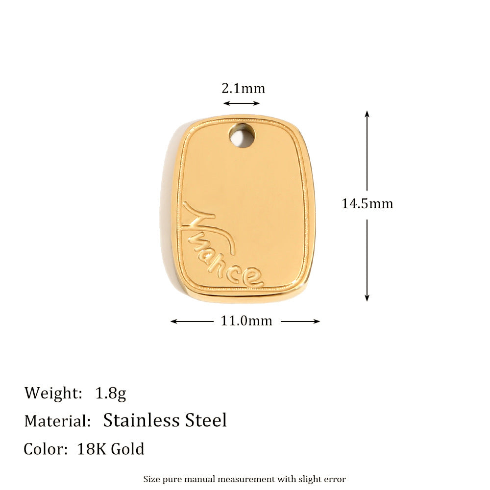 Colgante de Oso Geométrico Minimalista de Acero Inoxidable con Baño de Oro de 18K para Fabricación de Joyas DIY