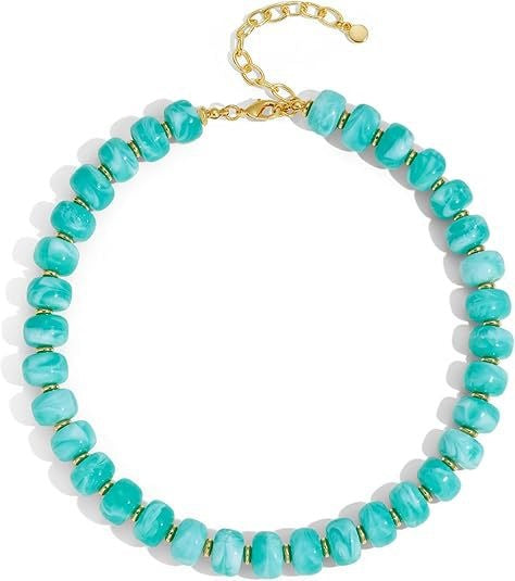 Bohemian Sweet Plated Brass Letter Geometric Pendant Curb Chain Necklace for Women