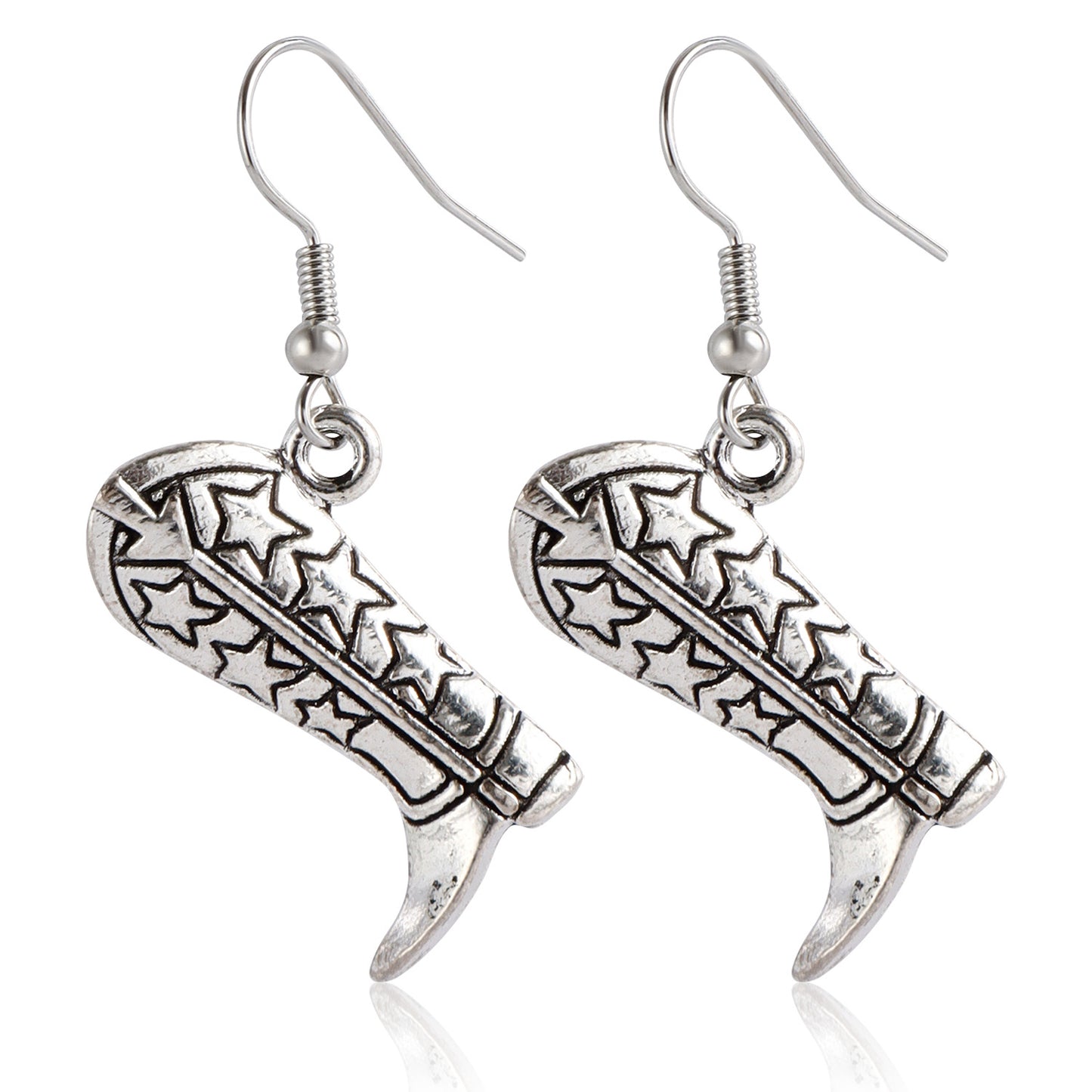 Pendientes de aro de metal geométricos estilo Punk Western con borlas y colgante de cactus para mujer