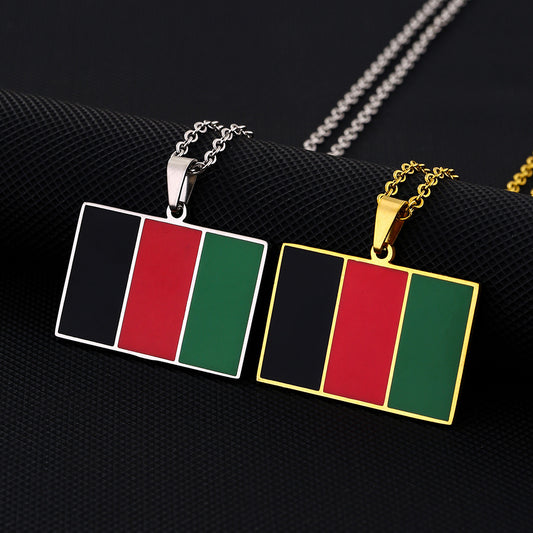 Ethnic Vintage Geometric Enamel Pendant Necklace in 304 Stainless Steel with Flat Cross Chain for Women
