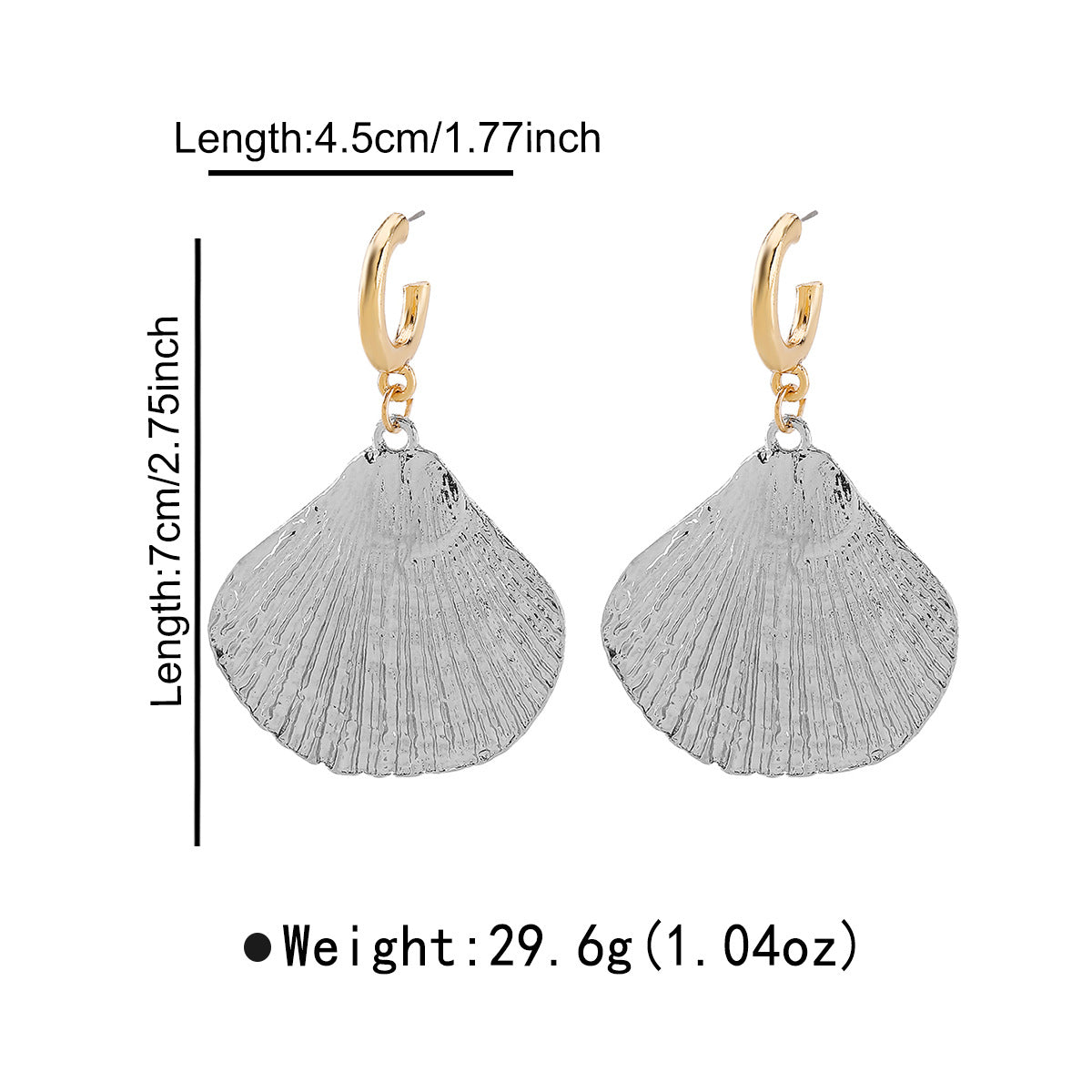Orecchini Minimalisti a Stella Marina in Lega con Design Geometrico da Donna