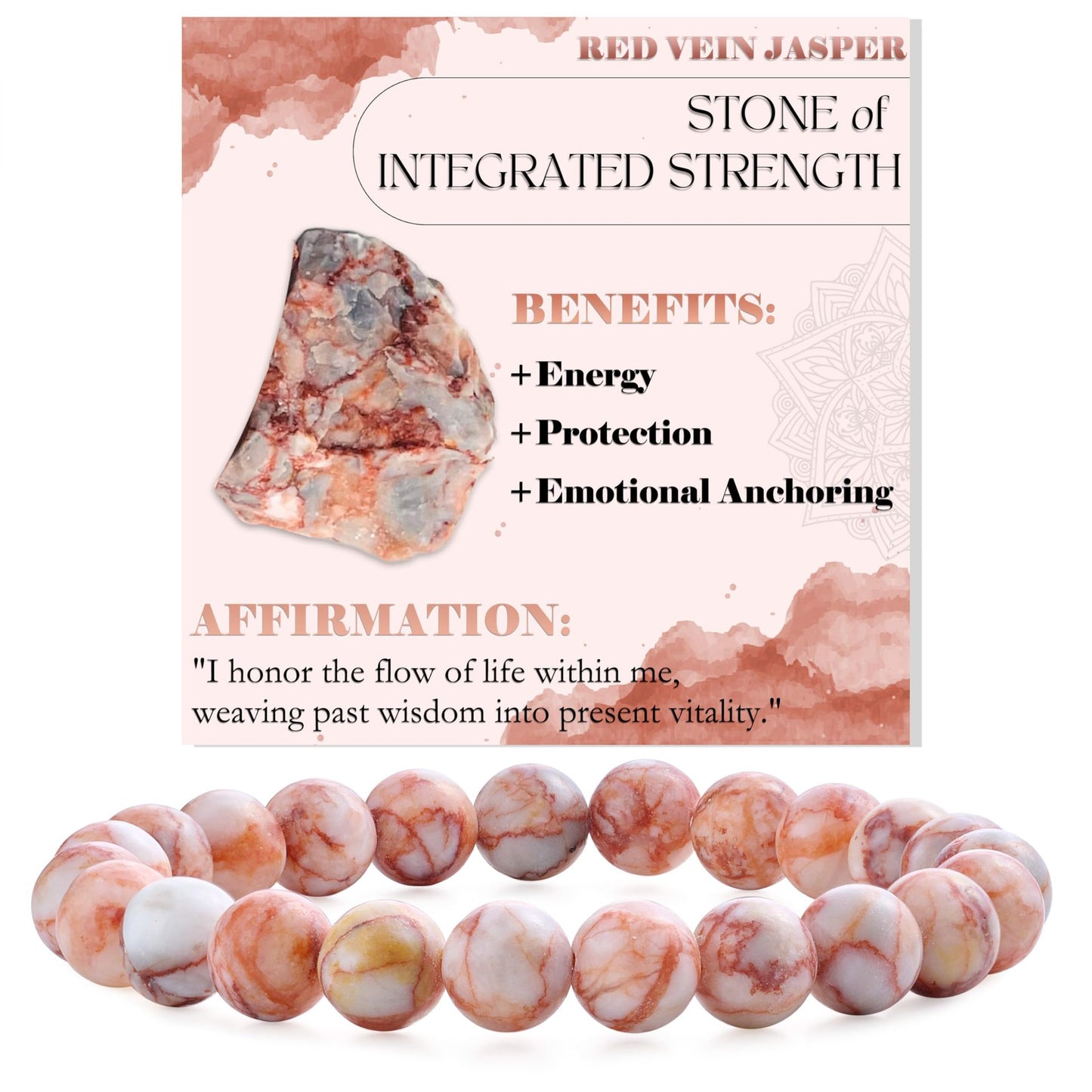 8mm Natural Agate and White Turquoise Round Beaded Stretch Bracelet Unisex Geometric Handmade Jewelry