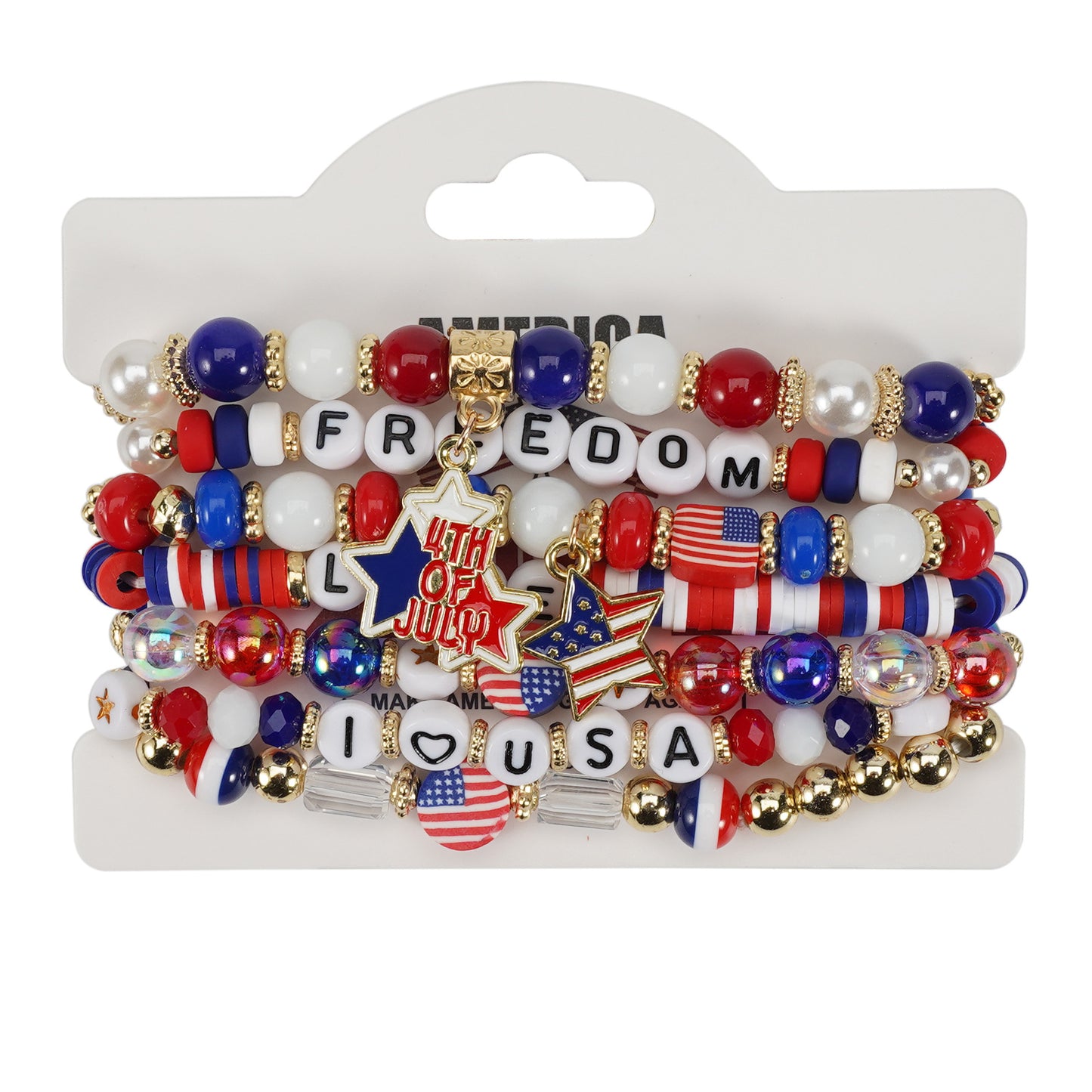 Geometric Resin Bracelet Unisex Patriotic Gift