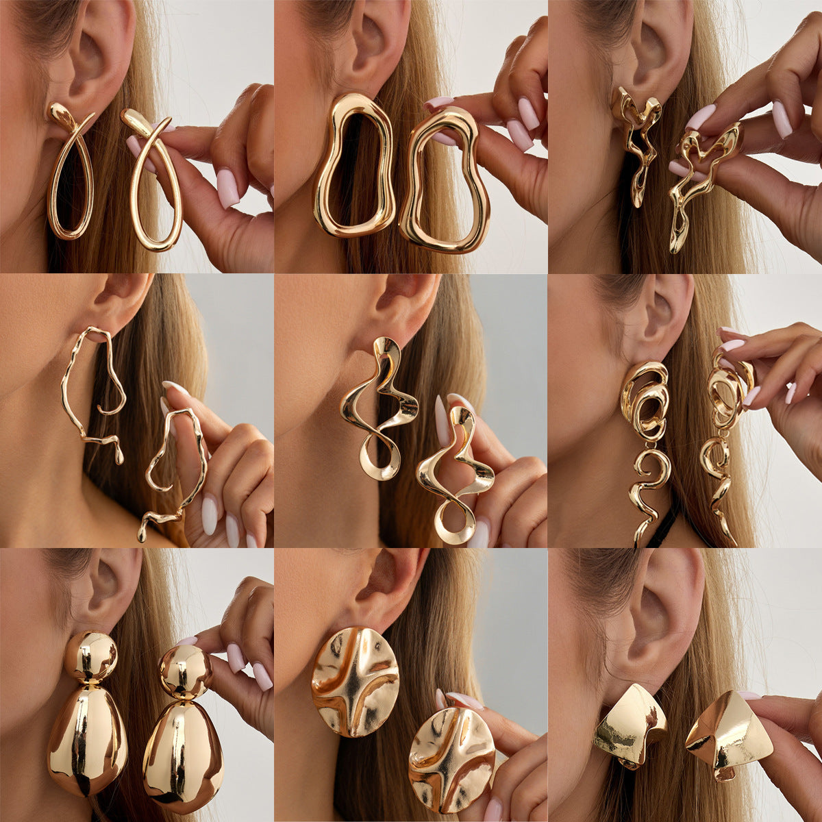 Minimalist Geometric Round Alloy Plated Earrings for Women