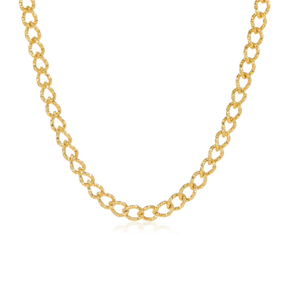 Collana alla moda in acciaio inossidabile stile OL con placcatura in oro 18K, design a catena a maglie larghe per donna