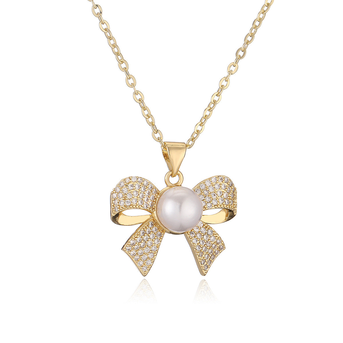 Elegant Minimalist Heart-Shaped Copper Pendant Necklace with 18K Gold Plating and Zircon for Women