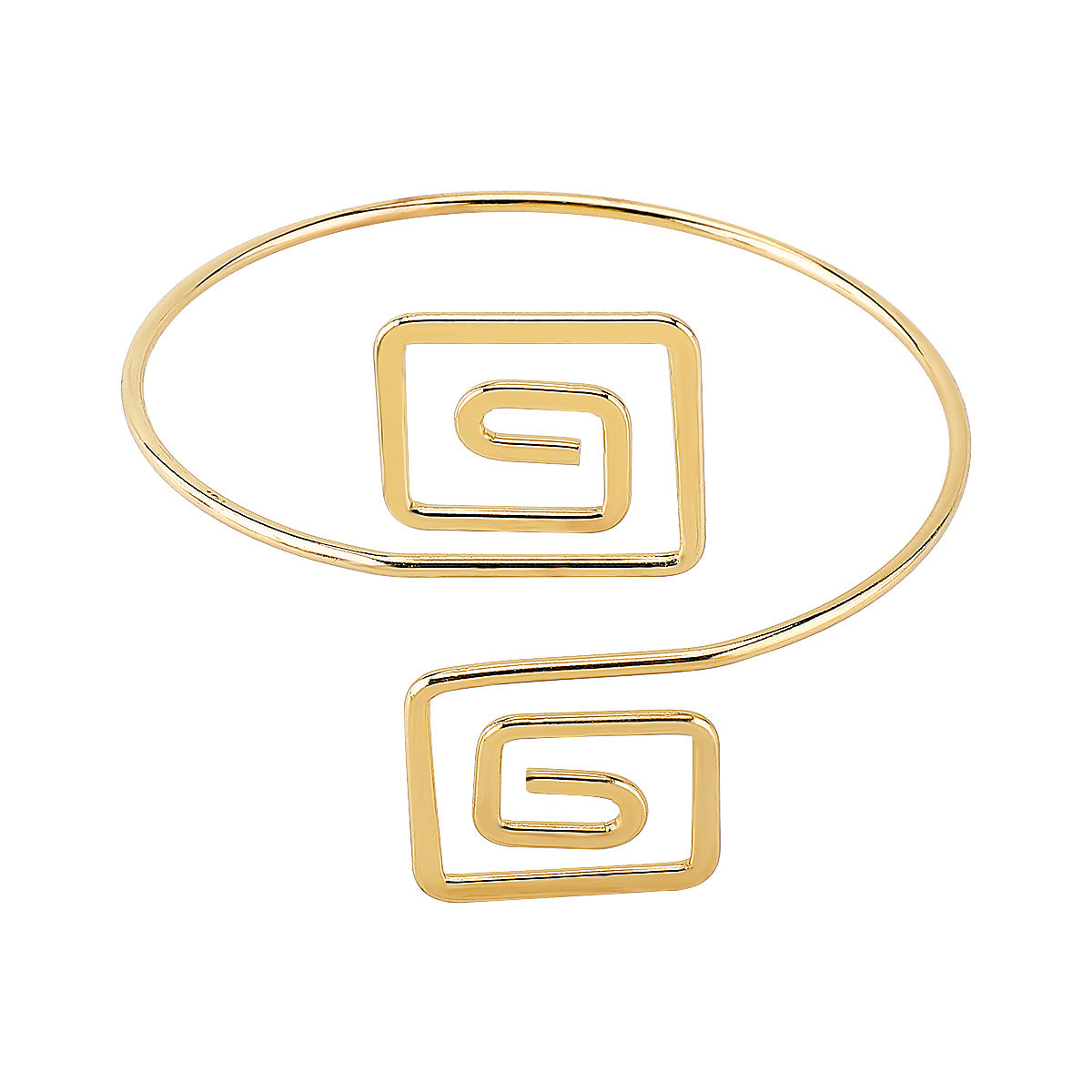 Bracciale a fascia rigida Bold a spirale in metallo per donna con finitura placcata Gioielli personalizzati