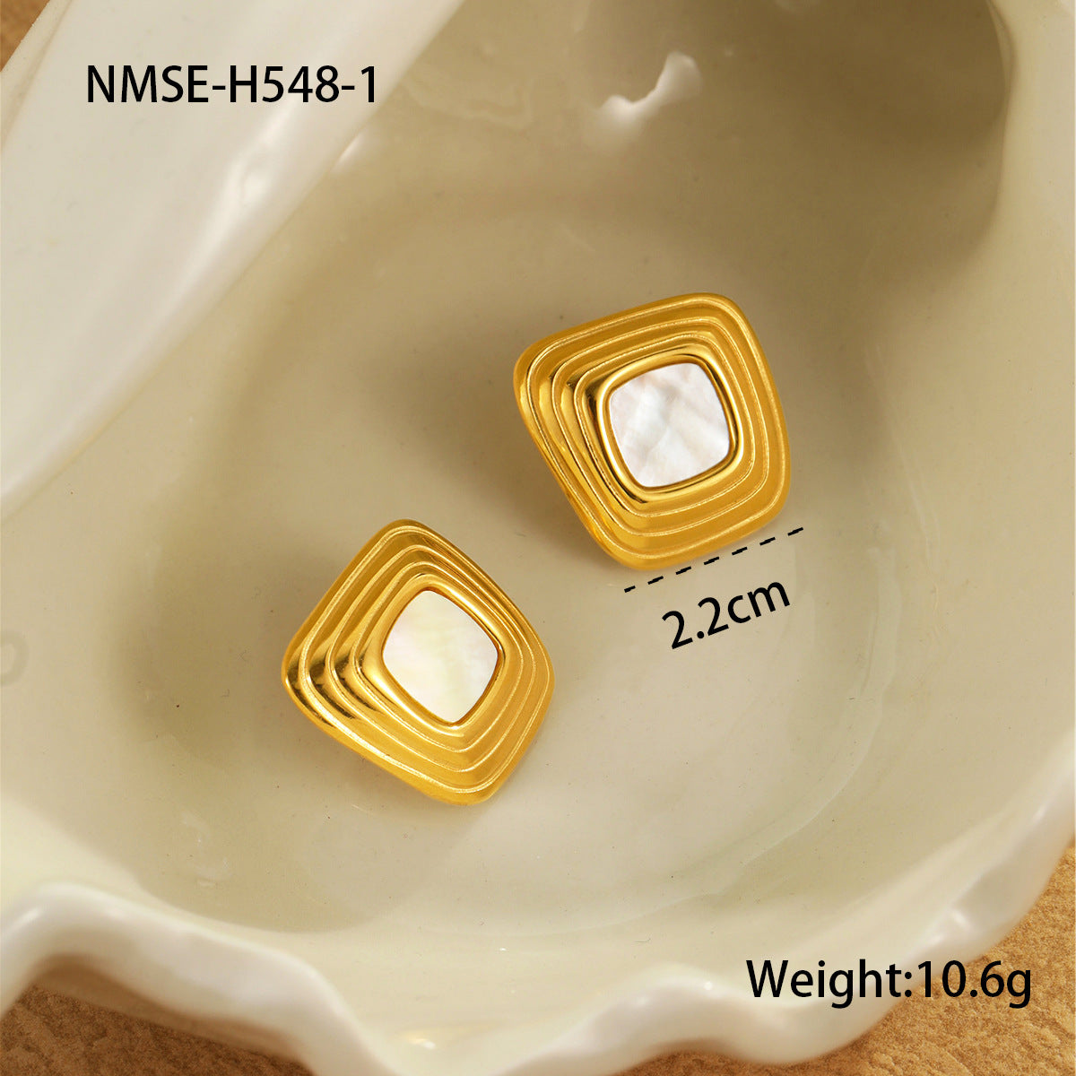 Pendientes de acero inoxidable geométricos minimalistas para mujer con acabado electrochapado y diseño cuadrilátero irregular