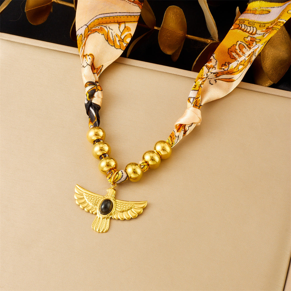 Vintage Gold Plated Stainless Steel Heart Cross Floral Pendant Necklace for Women