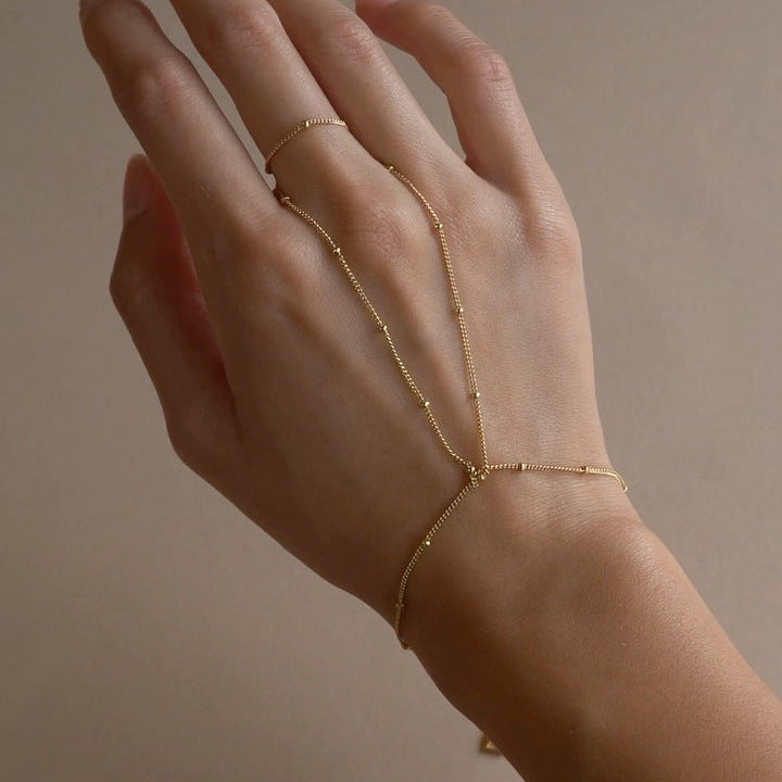 Bracciale a più strati da donna in acciaio inossidabile tonalità fredda, stile minimalista, con finitura galvanica