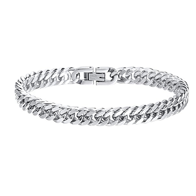 Bracciale geometrico da uomo in acciaio inossidabile con finitura lucida