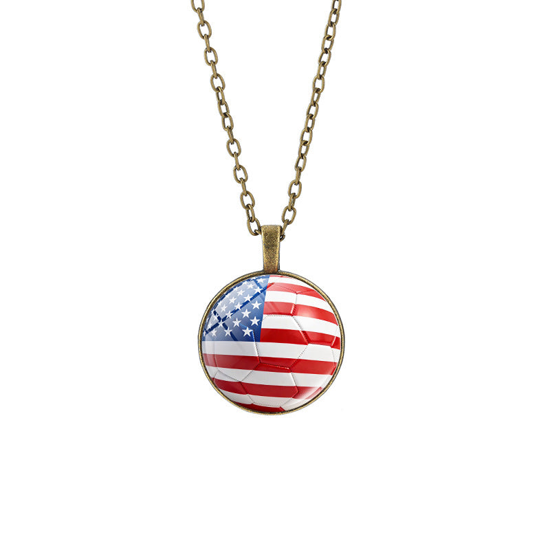 Sporty Round Geometric Alloy Plated Pendant Necklace with Crystal Charm for Unisex