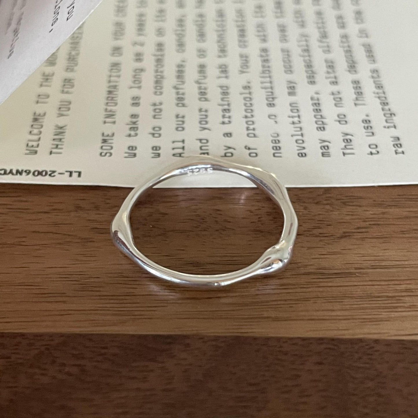 Minimalist 925 Sterling Silver Geometric Plated Ring