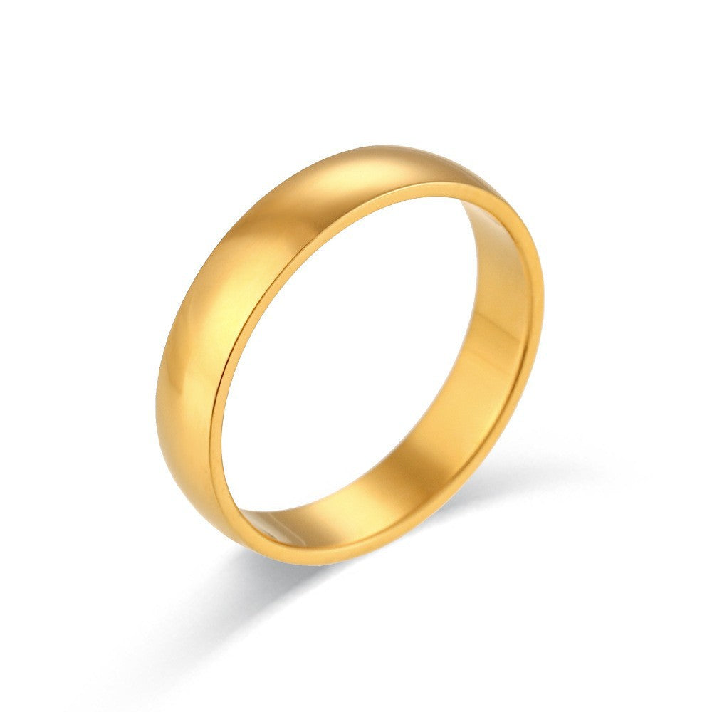 Anello minimalista geometrico in acciaio inossidabile con placcatura in oro 18 carati e zirconi micro-pavé da donna