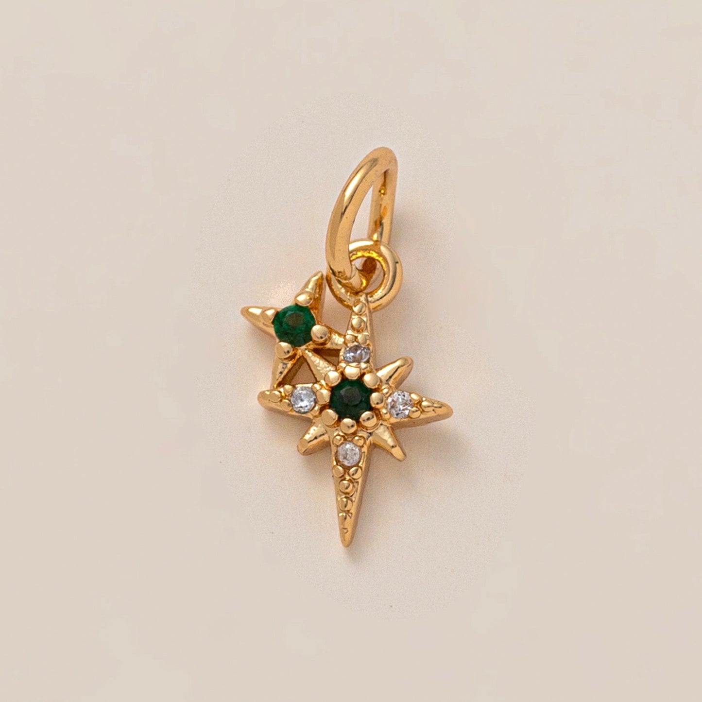 Vintage 18K Gold Plated Brass Star Butterfly Floral Ceramic Pendant Necklace for Unisex