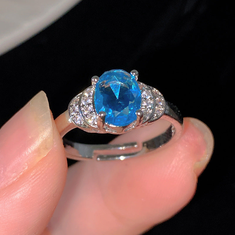Minimalist Sweet Colorful Crown Flower Bow Teardrop Brass Ring with Cubic Zirconia Inlay for Women