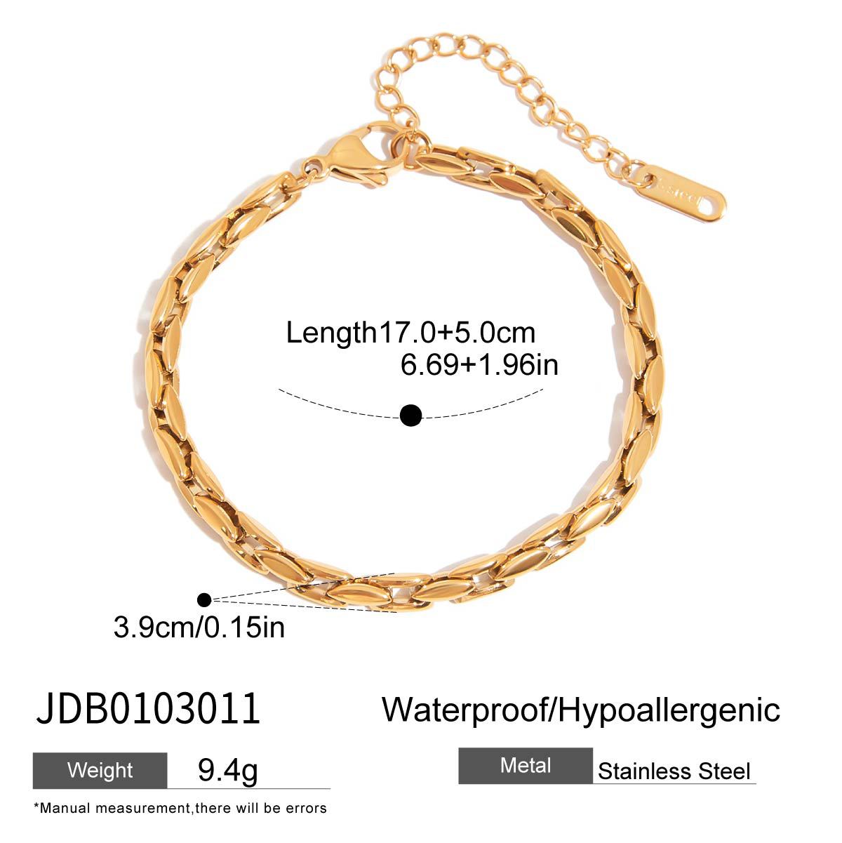 Elegant Minimalist Geometric 18K Gold Plated Stainless Steel Bracelet for Women