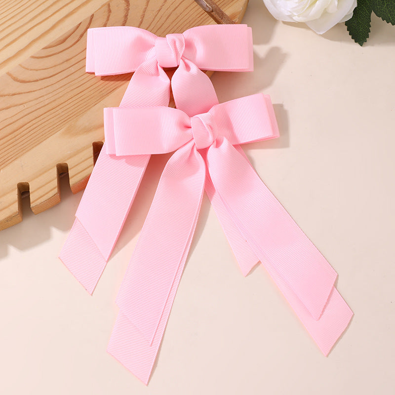 Fermaglio per Capelli a Forma di Fiocco Stile Naturale per Bambine con Dettagli in Nastro e Volant Fermaglio a Becco d'Anatra in Resina Plastica Accessorio per Capelli di Ispirazione Francese