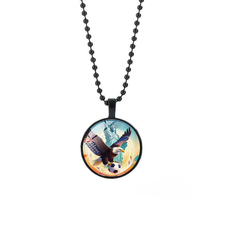Collana girocollo con ciondolo tondo geometrico casuale in cristallo placcato in lega con catena a maglie forzate Unisex