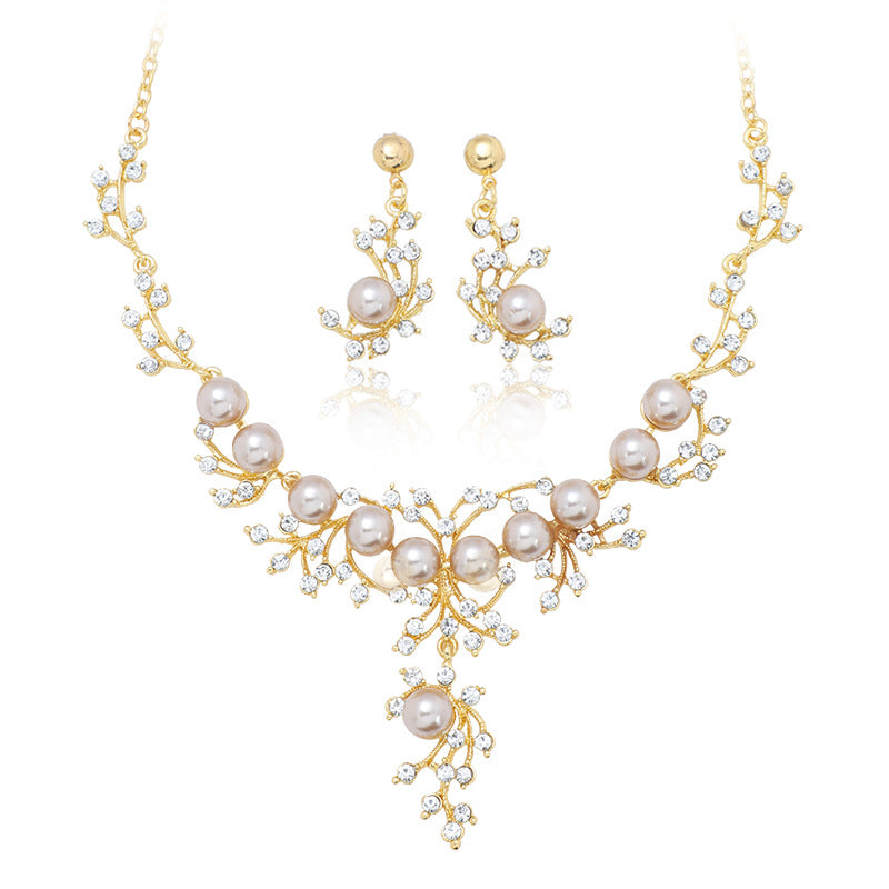 Minimalist Floral and Wave-Shaped Alloy Necklace Set with Mother-of-Pearl Pendant, Gold-Plated O-Chain, Clavicle Chain for Women