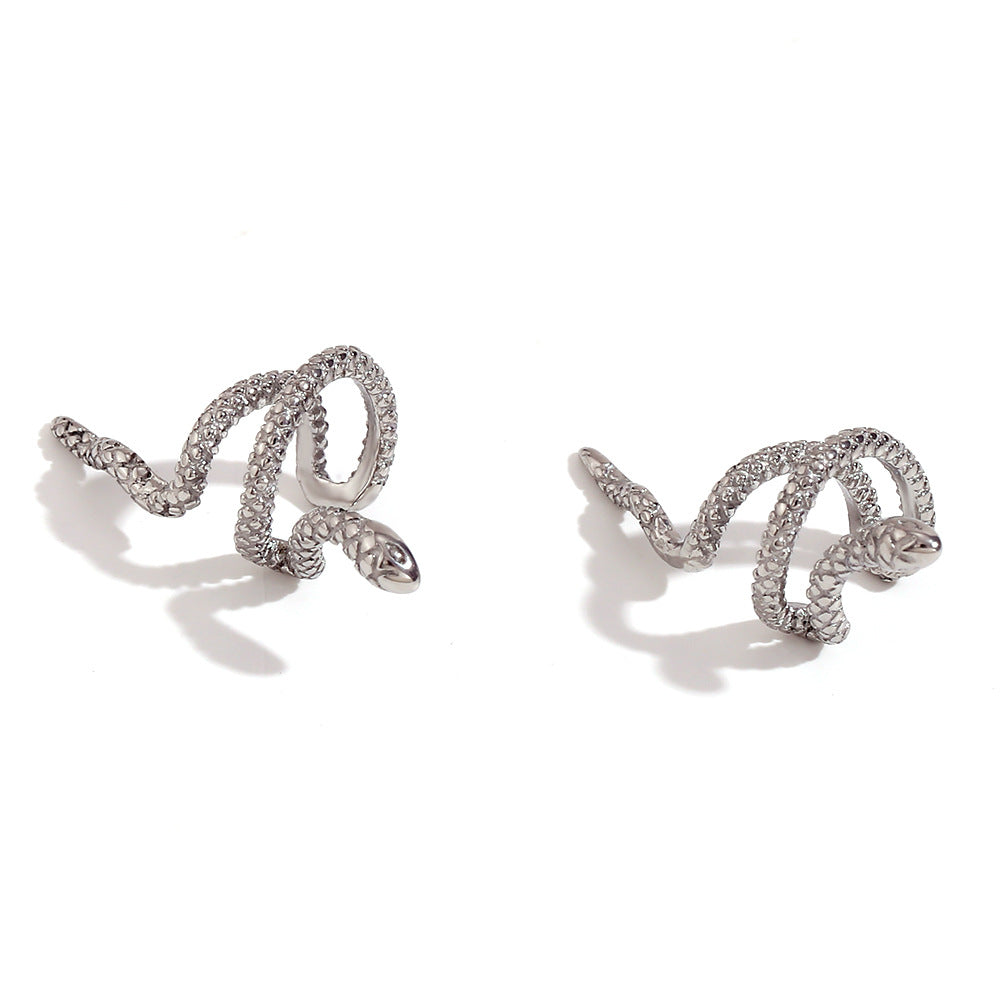 Minimalist Floral-Shaped Stainless Steel Ear Clips with 18K Gold Plating for Women