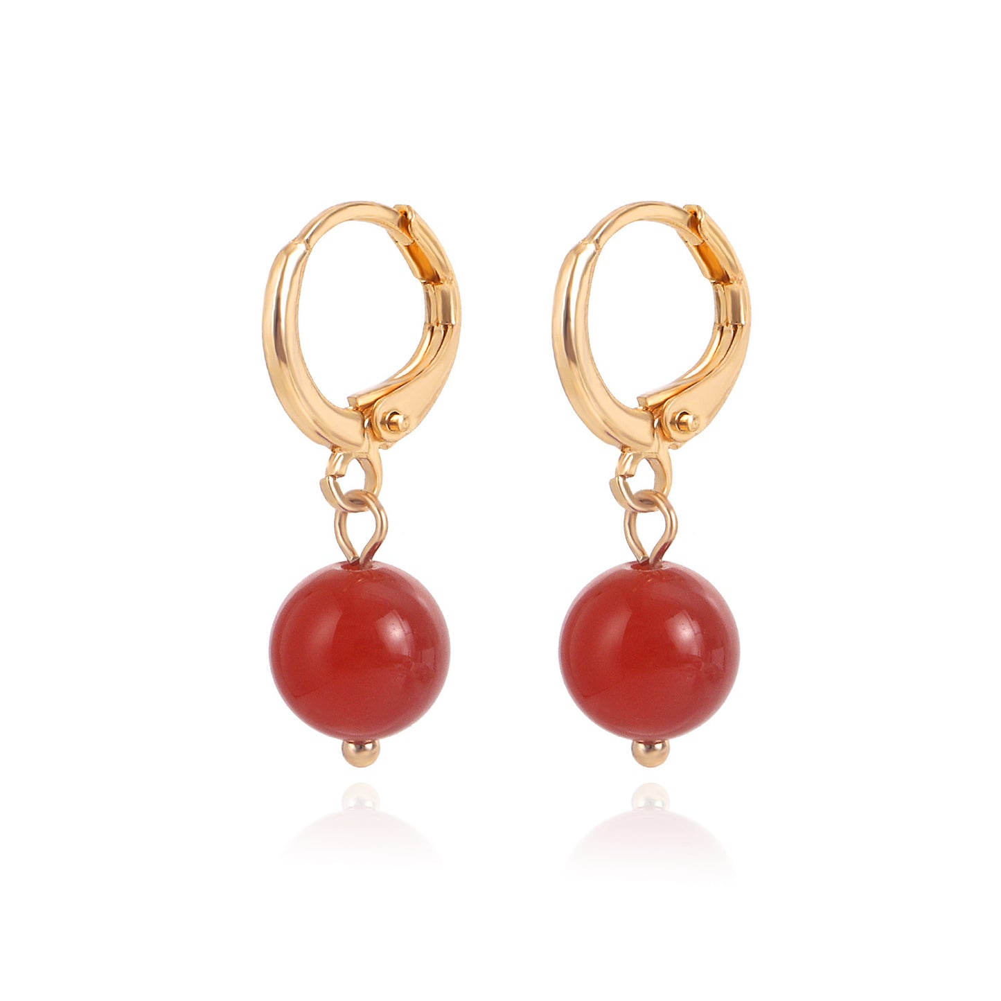 Geometric Shape Alloy Ear Clips for Women with Plated Finish and Turquoise Color Accent