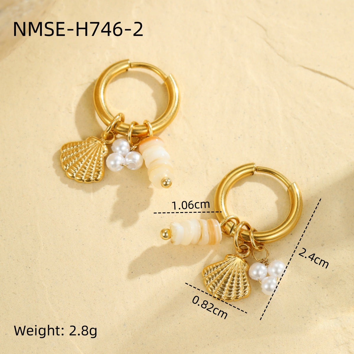 Pendientes de Acero Inoxidable de Estrella de Mar, Inspiración Marina, con Forma Geométrica y Acabado Chapado para Mujer