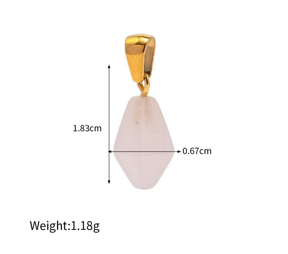 Fashion Gold Plated Brass Heart and Floral Jade Pendant Necklace Charm Bar for Unisex