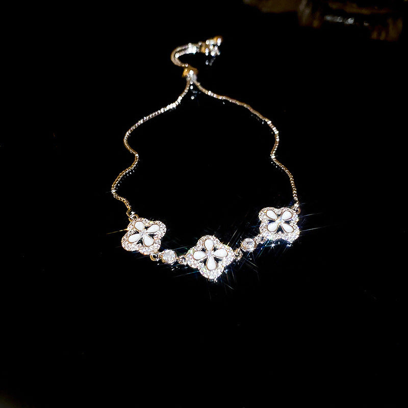 Luxury Elegant Geometric Alloy Plated Bracelet with Cubic Zirconia for Women
