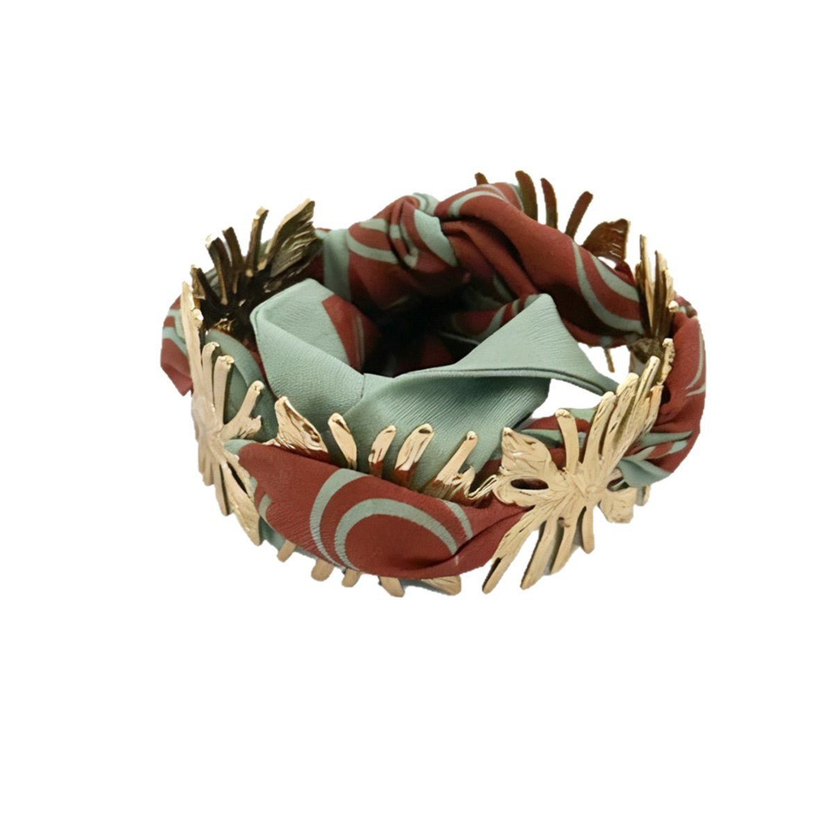 Vintage Gold Plated Floral Heart Irregular Stainless Steel Bracelet for Women