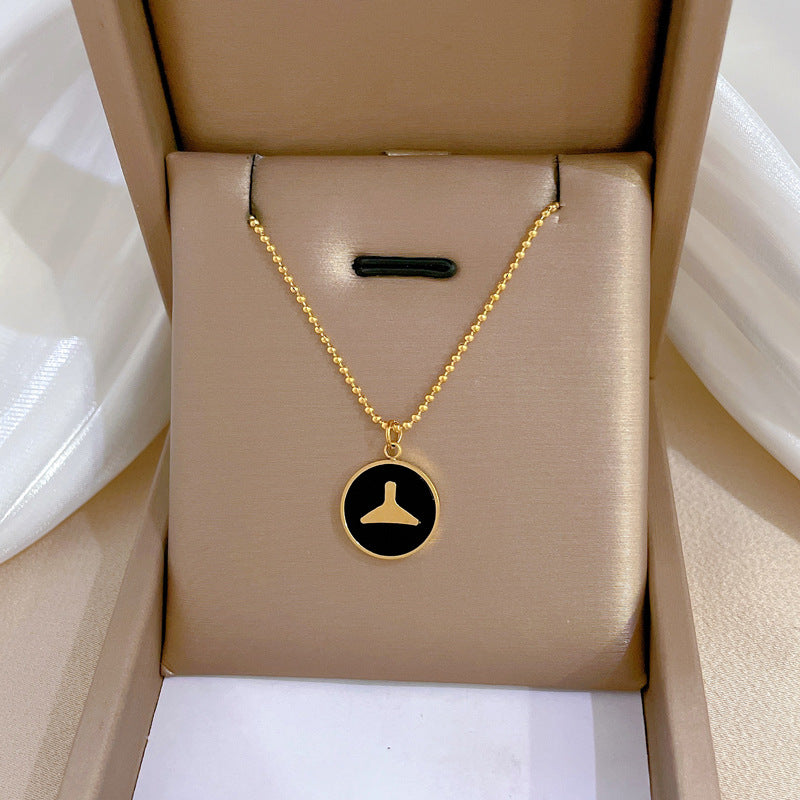 Minimalist Sweet Geometric Titanium Steel PVD Mermaid Tail Necklace for Women