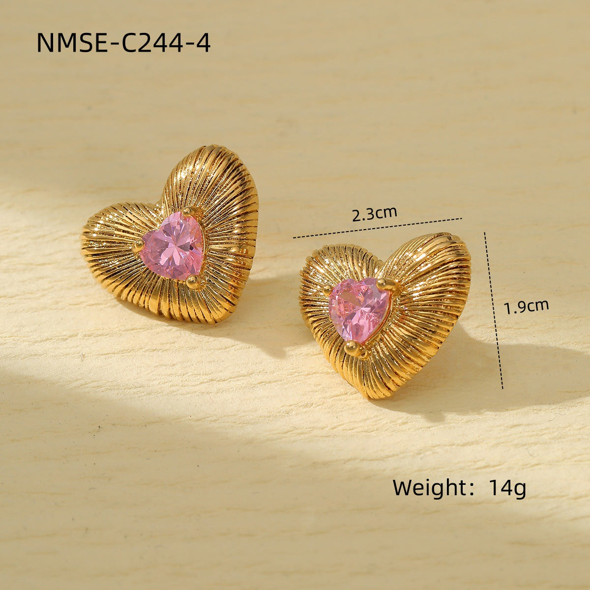 Pendientes de Acero de Titanio con Forma de Corazón Estilo Corte Francés Elegante con Incrustaciones de Zirconia Chapados para Mujer