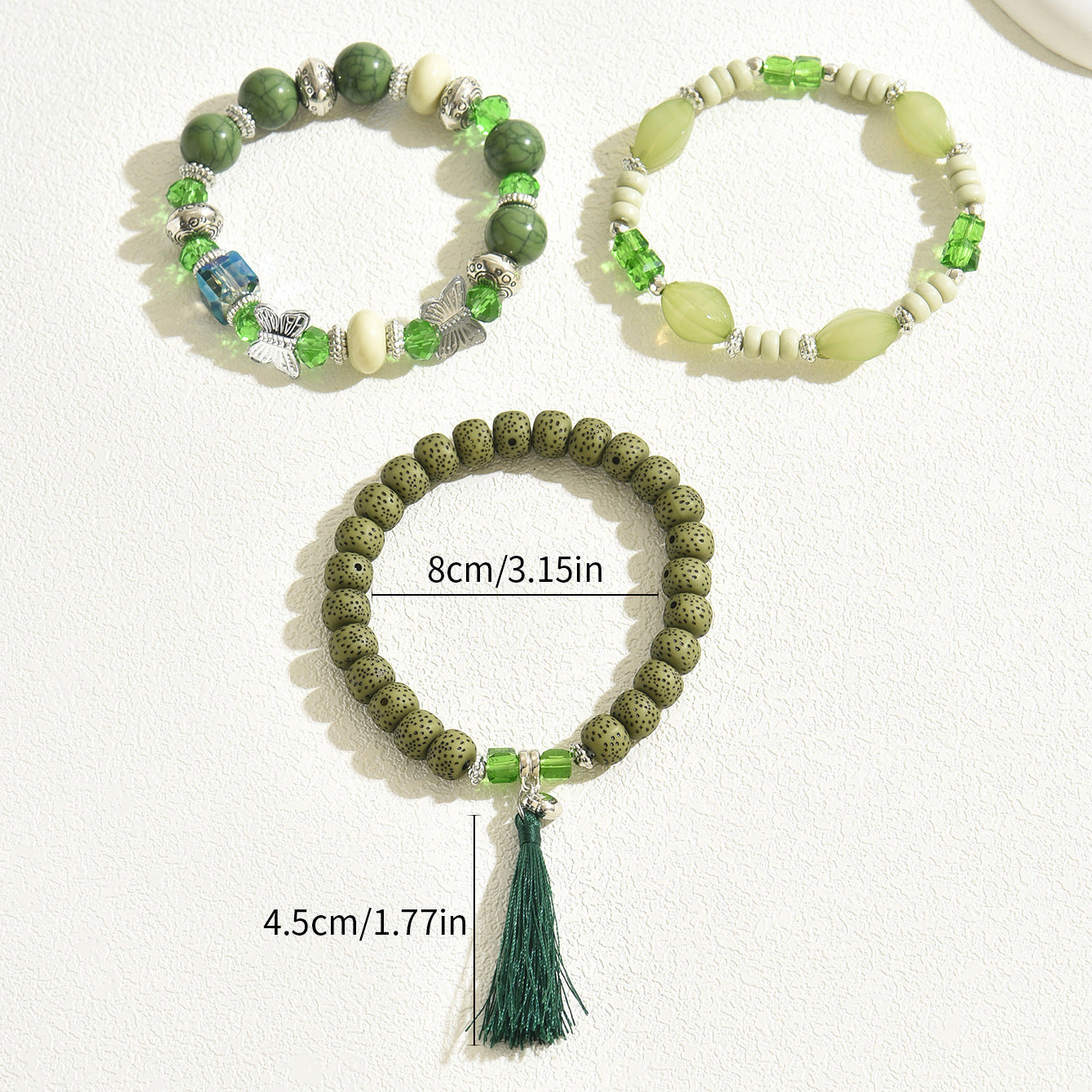 Braccialetti con perline in resina, fatti a mano, dolci e freschi, con design a fiocco per donna, accessori minimalisti con ispirazione floreale