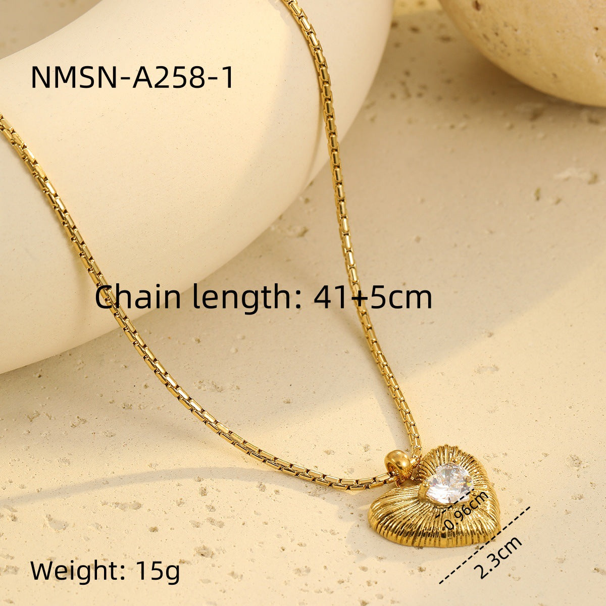 Collana alla Moda con Ciondolo a Cuore in Zircone Colorato in Acciaio Inossidabile Placcato per Donna