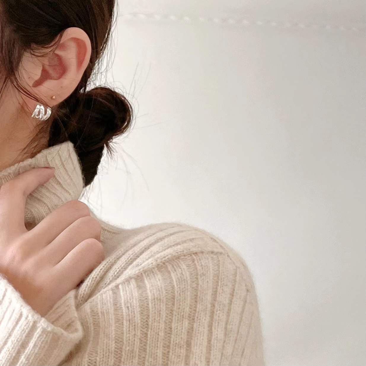 Minimalist 925 Sterling Silver Plated Geometric Wave Earrings for Women