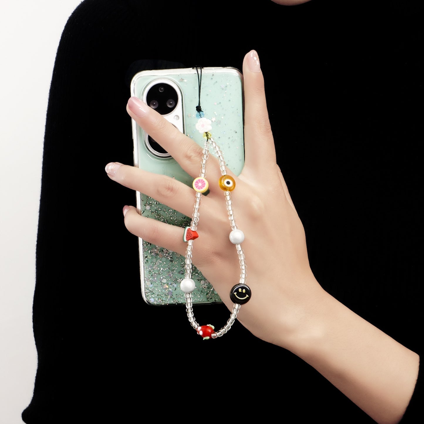 Bohemian Sweet Floral Alloy Plated Phone Chain for Women