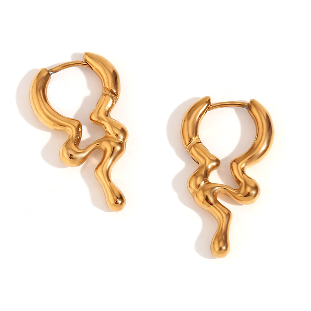 Fashionable Geometric Stainless Steel Ear Cuffs with 18K Gold Plating for Women