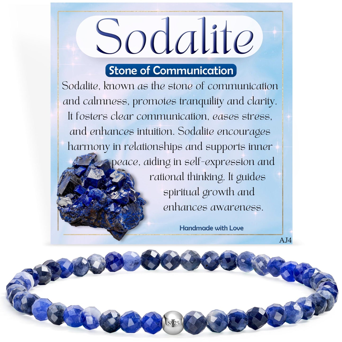 Natural Stone Crystal Beaded Bracelet Geometric Texture Unisex Handmade Jewelry