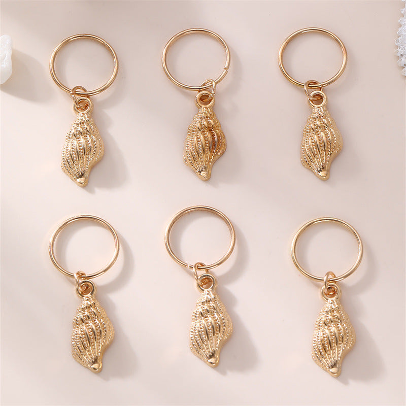 Minimalist Geometric Seashell Hair Comb Set for Kids with Gold-Plated Metal Finish