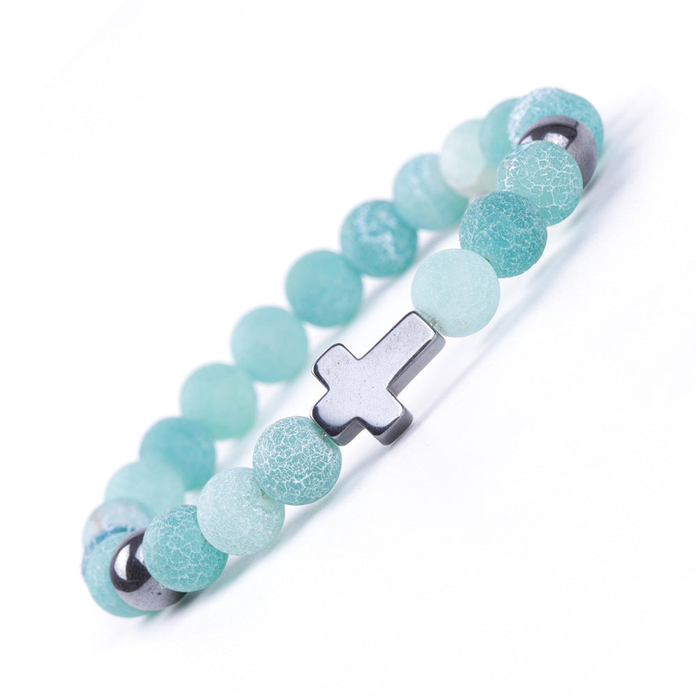 Sweet Geometric Agate Beaded Bracelet Unisex Elastic String